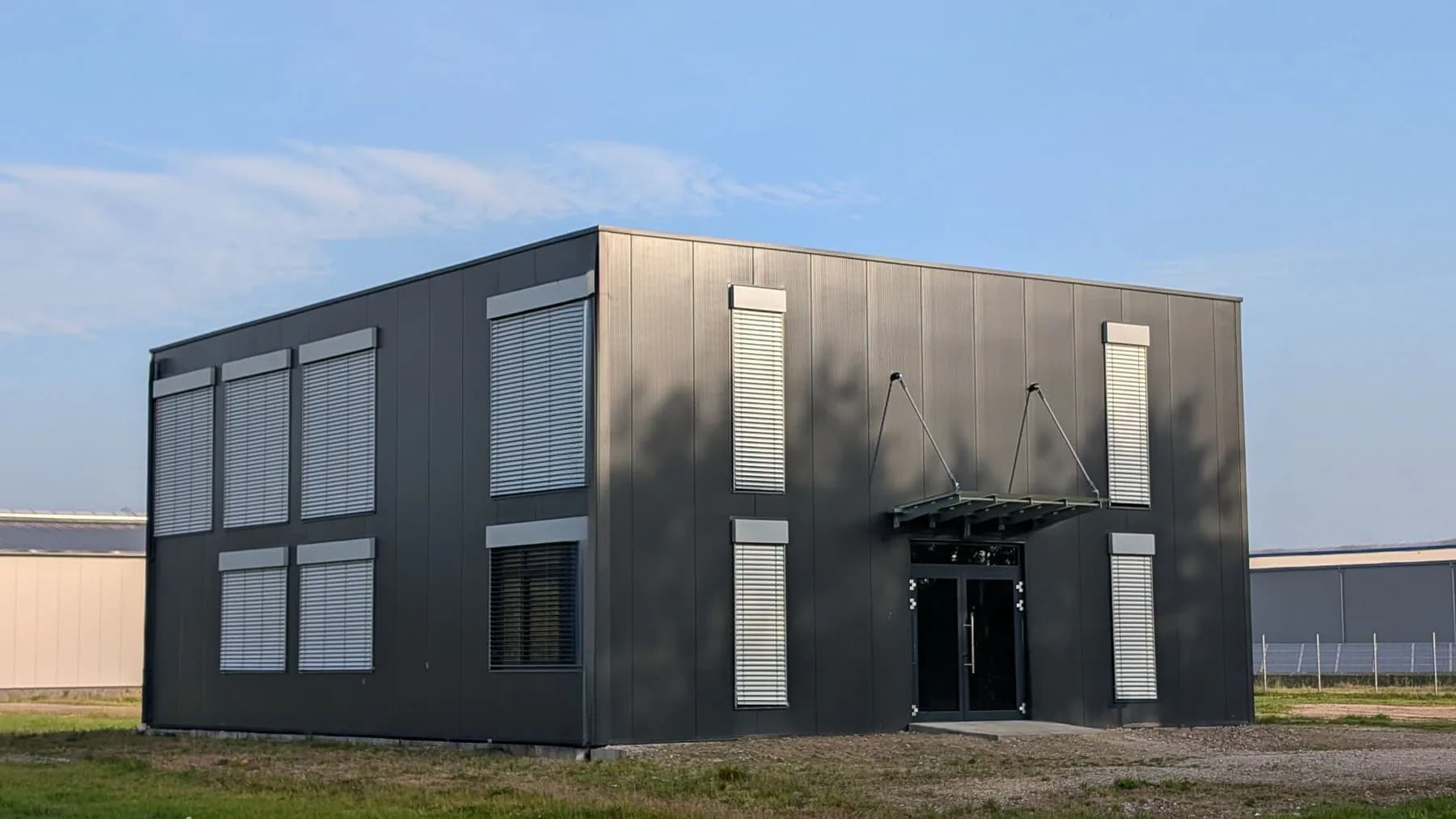 Contemporary industrial building used to illustrate configuration